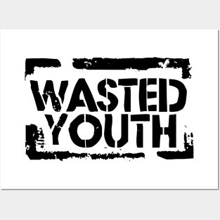 Wasted Font Black Posters and Art